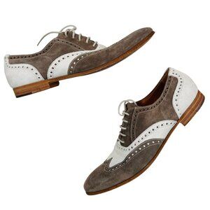Antonio Maurizi Perforated Suede Wingtip Oxford 41 EUR/8 US Men Brogues Shoes Da